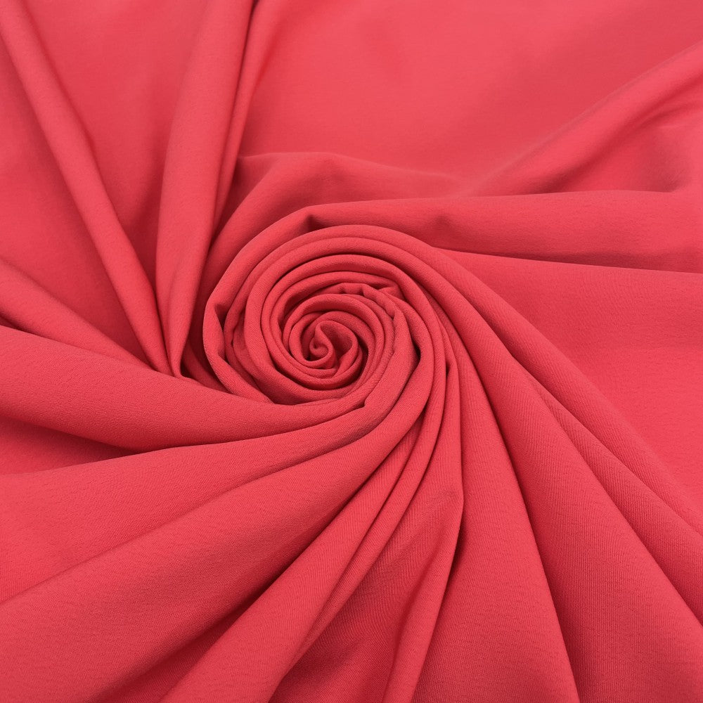 Tissu Crêpe - Rouge Corail