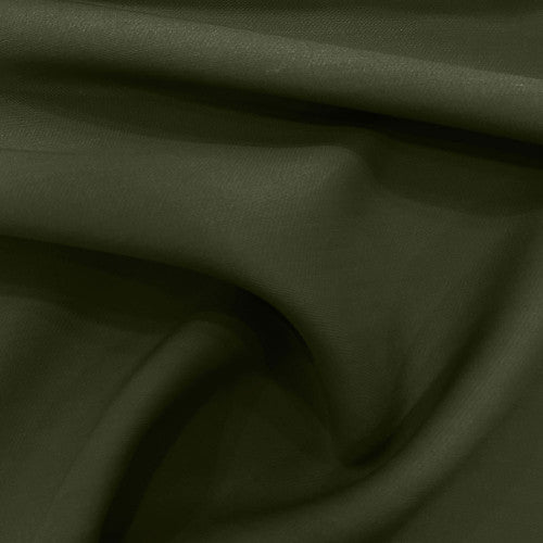 Tissu crêpe laine et soie lourd double face vert olive