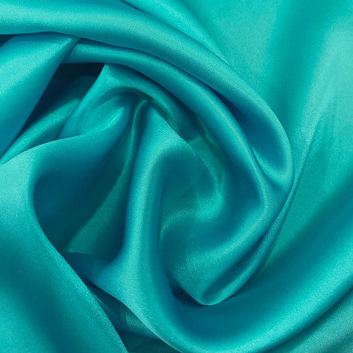 Tissu satin demi-soie - bleu turquoise