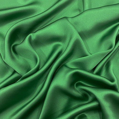 Tissu satin demi-soie - vert vif