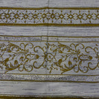 Tissu brocart moutarde moderne idéal pour caftan. Livraison partout au Maroc.