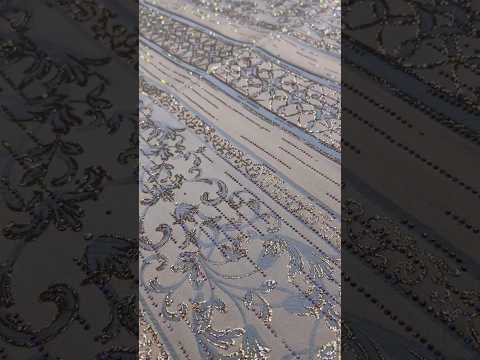 Tissu brocart vert pastel luxe pour caftan
