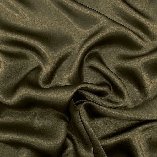 Tissu satin demi-soie - vert kaki