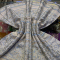 tissu brocart bleu ciel maroc pour caftan et robe élégante