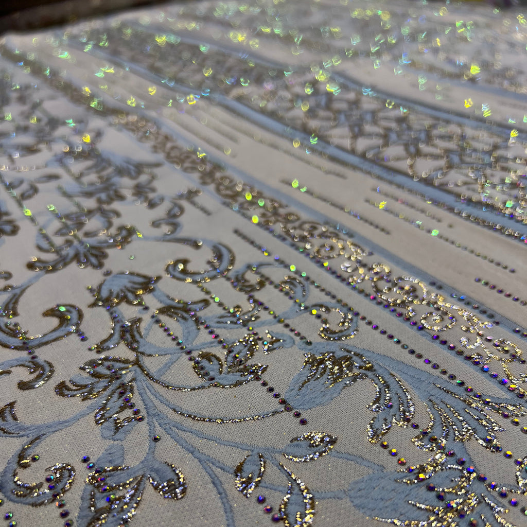 tissu brocart bleu ciel maroc pour caftan et robe élégante