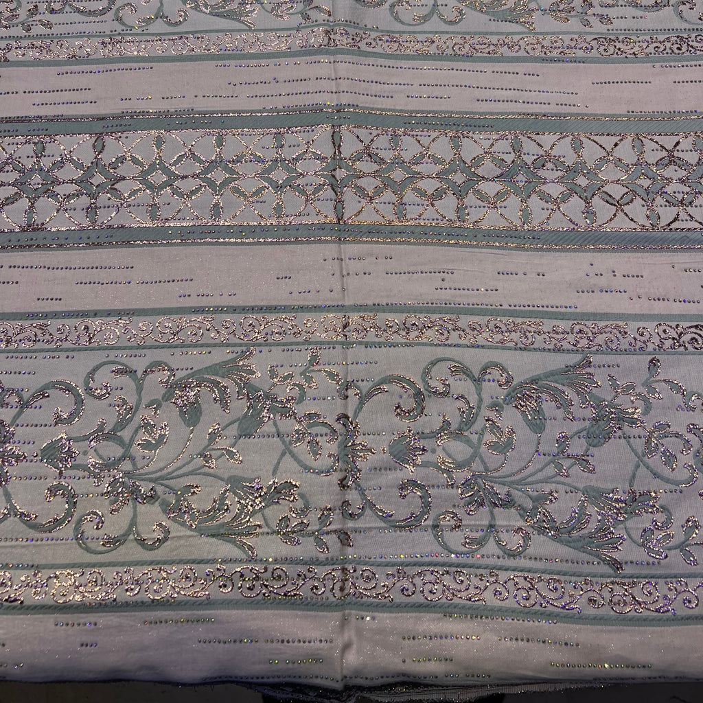 tissu brocart vert pastel luxe maroc caftan